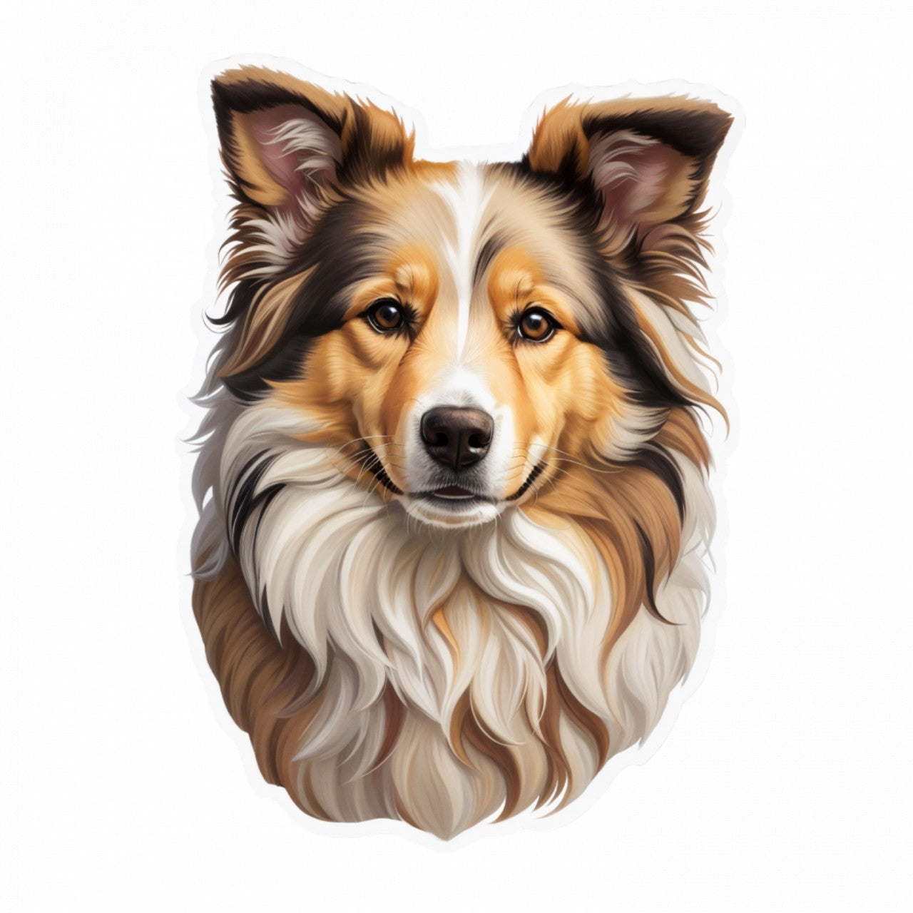 Set 3 bucati, Sticker decorativ, Caine Collie, Rezistent la apa, NO398, 6 cm, Multicolor