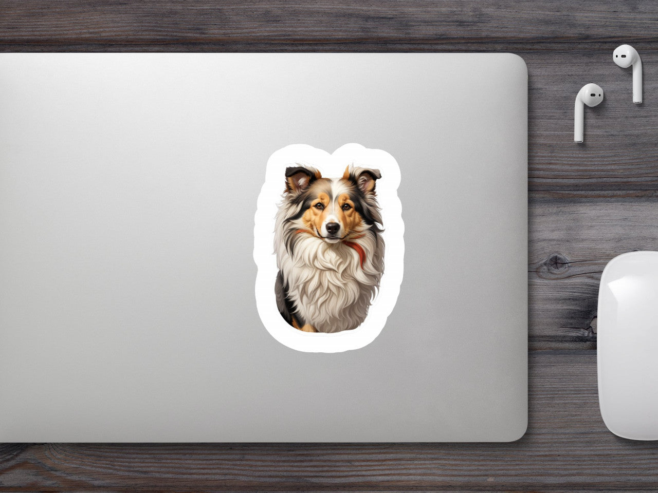 Set 3 bucati, Sticker decorativ, Caine Collie, Rezistent la apa, NO399, 6 cm, Multicolor