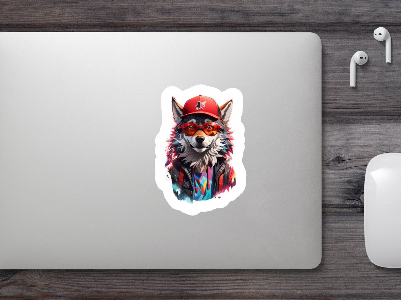 Set 3 bucati, Sticker decorativ, Caine cu sapca si ochelari, Rezistent la apa, NO2183, 6 cm, Multicolor