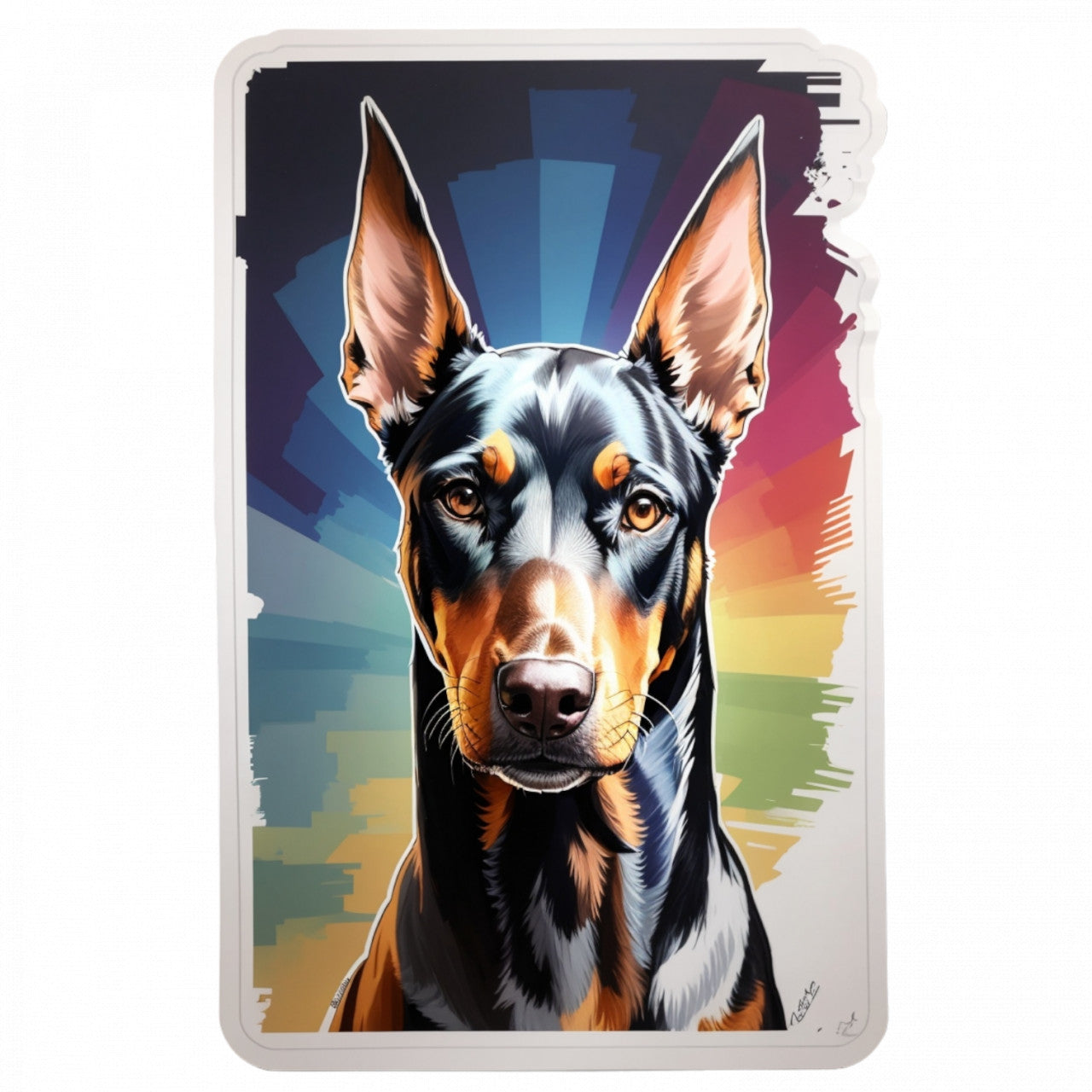 Set 3 bucati, Sticker decorativ, Caine Doberman bust, Rezistent la apa, NO489, 6 cm, Multicolor