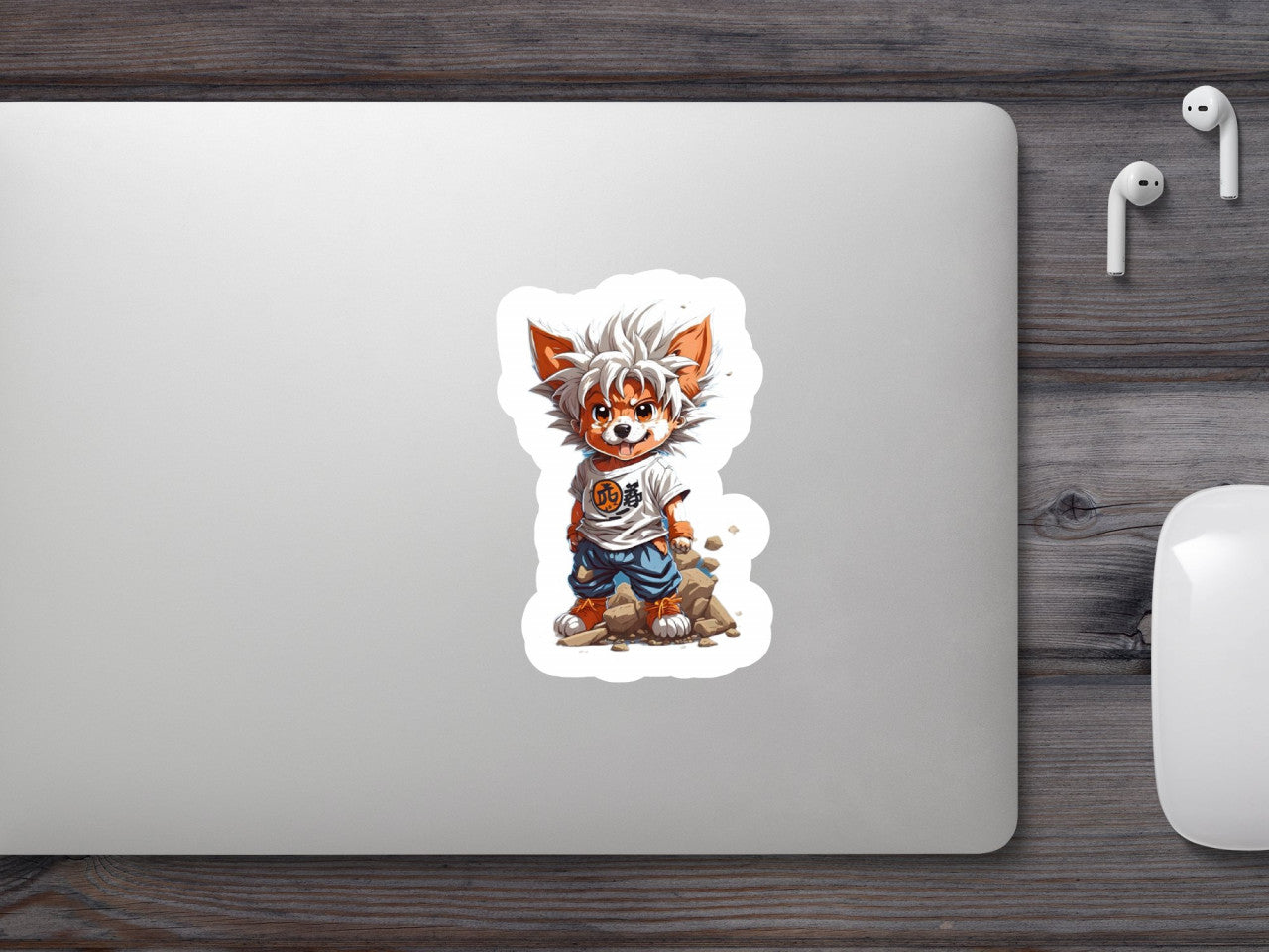 Set 3 bucati, Sticker decorativ, Caine goku, Rezistent la apa, NO1698, 6 cm, Multicolor