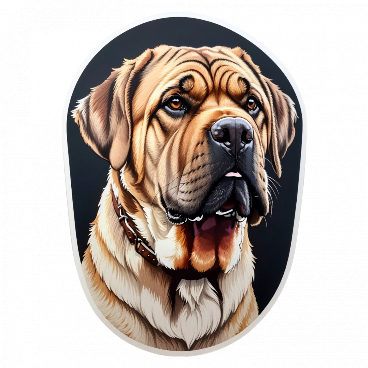 Set 3 bucati, Sticker decorativ, Caine mastiff, Rezistent la apa, NO883, 6 cm, Multicolor