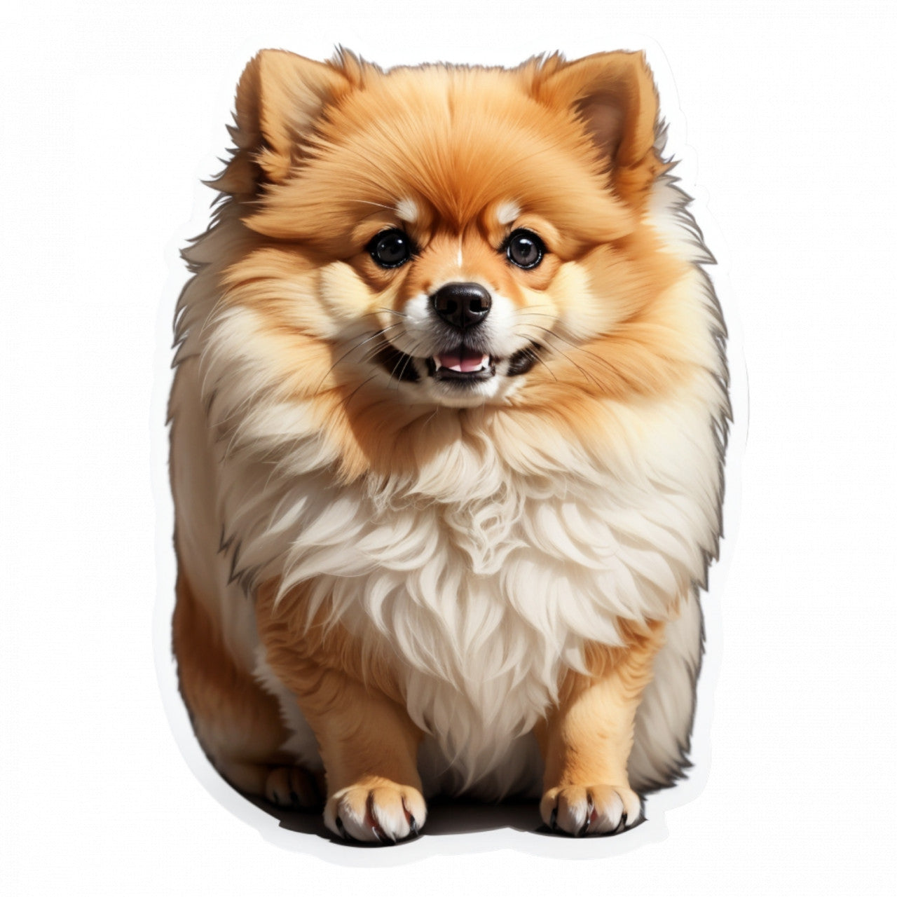 Set 3 bucati, Sticker decorativ, Caine pomeranian, Rezistent la apa, NO1088, 6 cm, Multicolor