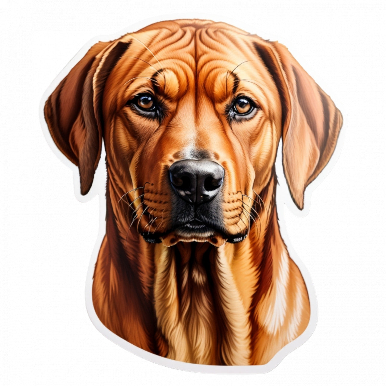 Set 3 bucati, Sticker decorativ, Caine Rhodesian Ridgeback, Rezistent la apa, NO1130, 6 cm, Multicolor