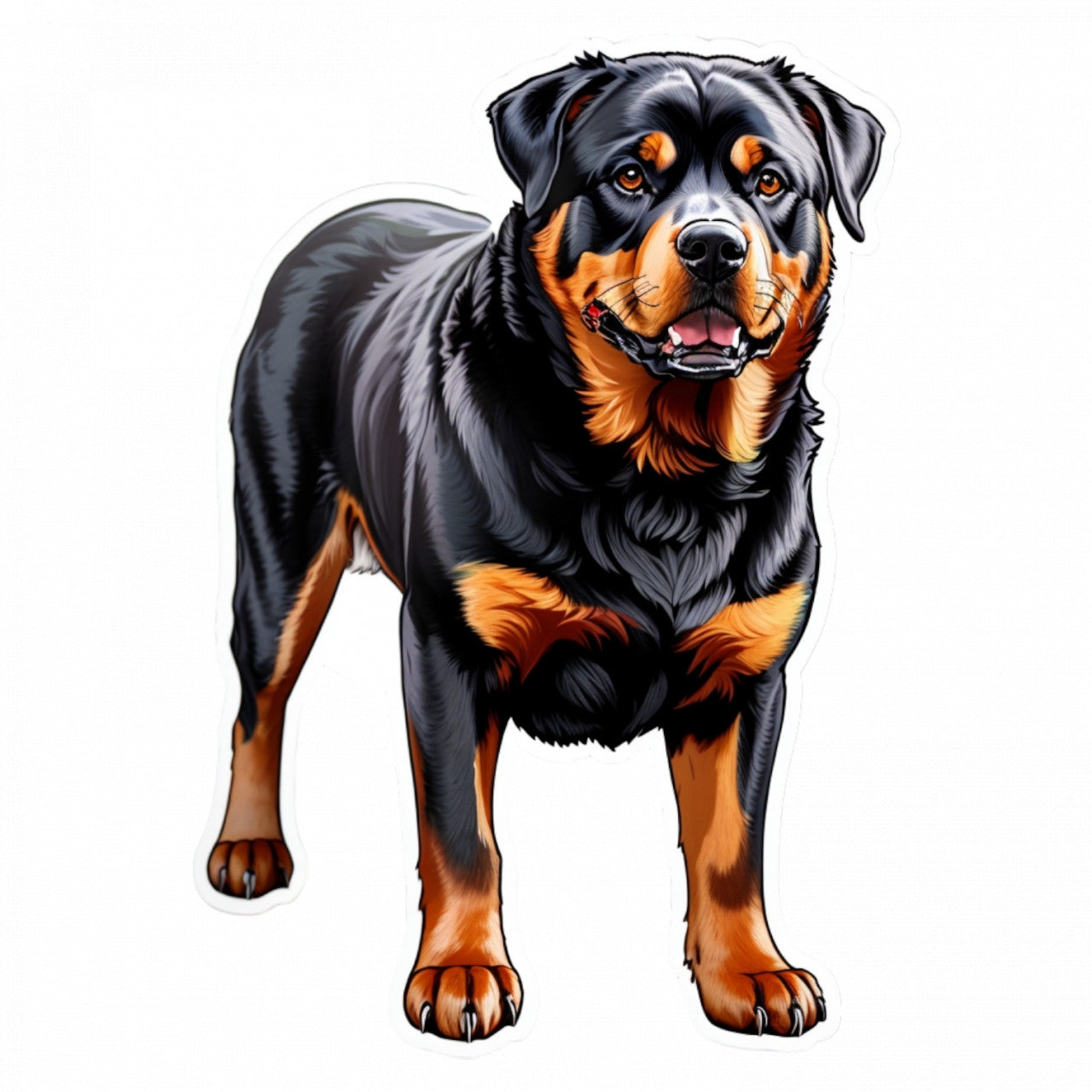 Set 3 bucati, Sticker decorativ, Caine Rottweiler, Rezistent la apa, NO1150, 6 cm, Multicolor