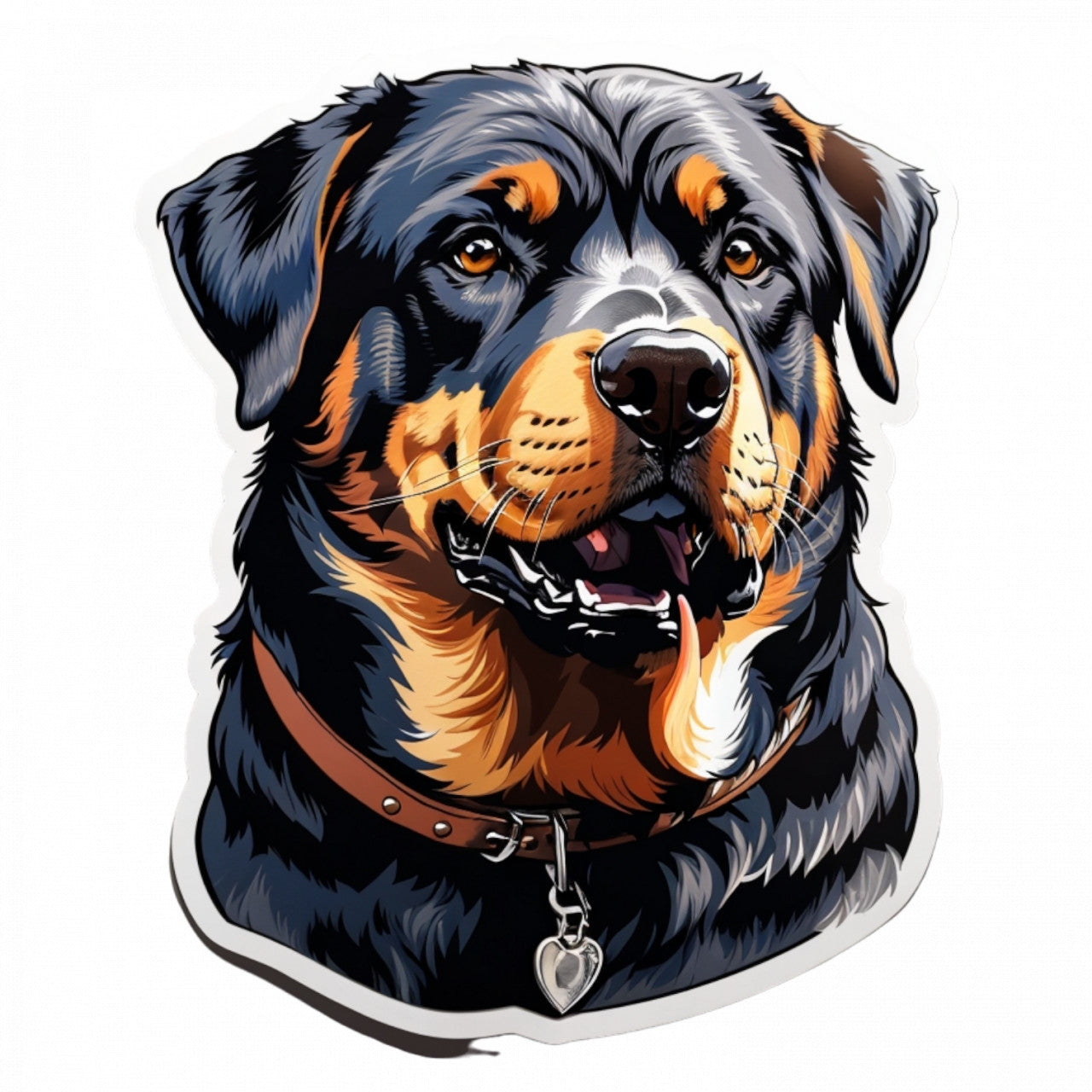 Set 3 bucati, Sticker decorativ, Caine Rottweiler, Rezistent la apa, NO1151, 6 cm, Multicolor