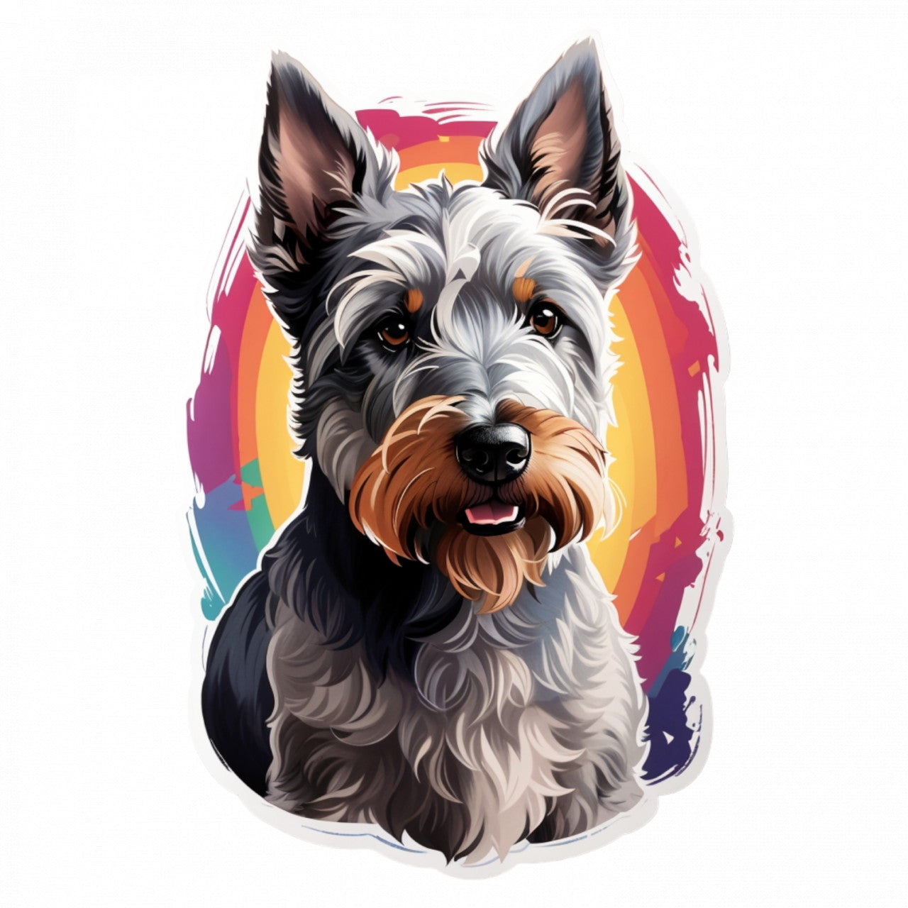 Set 3 bucati, Sticker decorativ, Caine Scottish terrier, Rezistent la apa, NO1183, 6 cm, Multicolor