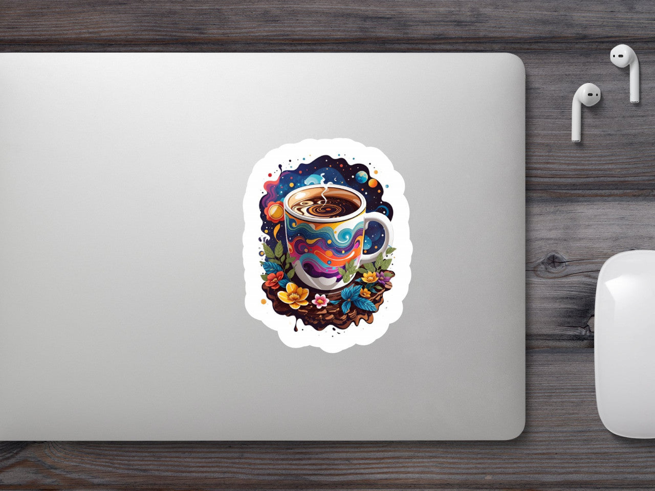 Set 3 bucati, Sticker decorativ, Cana de cafea de seara, Rezistent la apa, NO1962, 6 cm, Multicolor