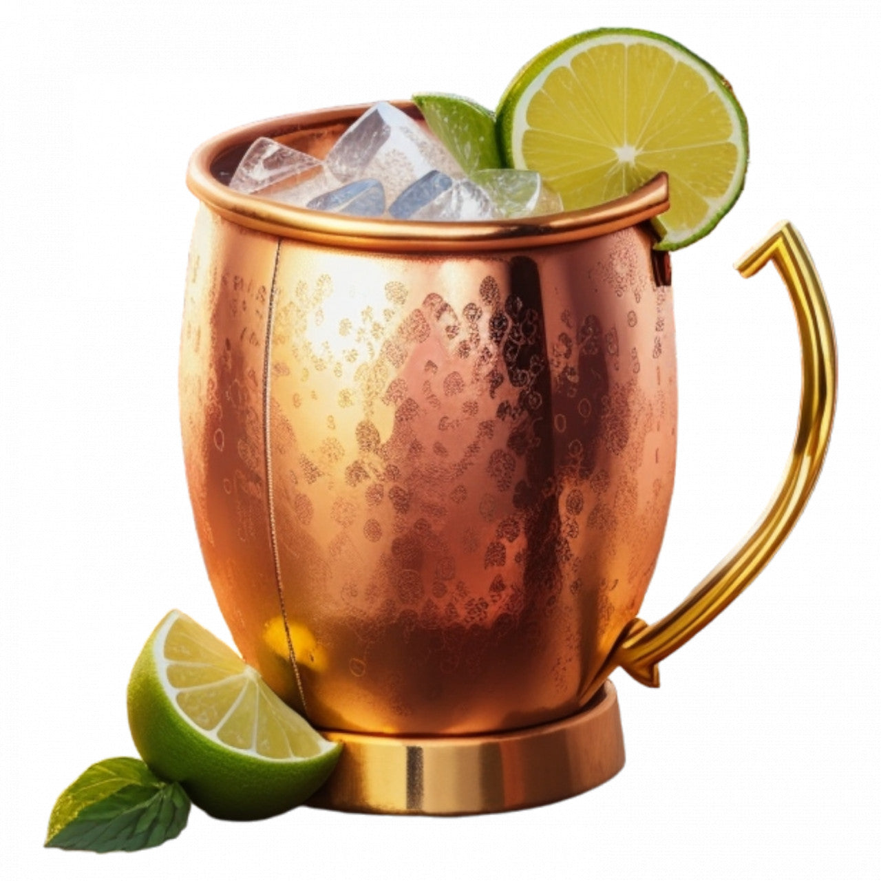 Set 3 bucati, Sticker decorativ, Cana de cupru cu cocktail Moscow Mule, Rezistent la apa, NO924, 6 cm, Multicolor