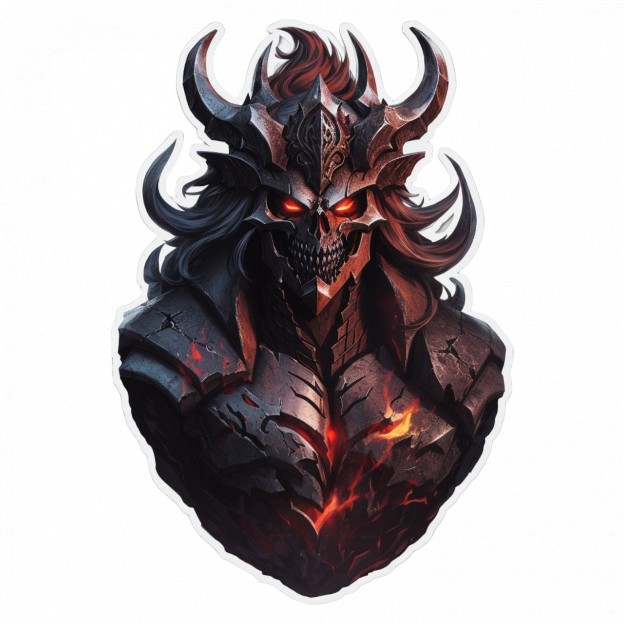 Set 3 bucati, Sticker decorativ, Cap de demon cu masca, Rezistent la apa, NO244, 6 cm, Multicolor