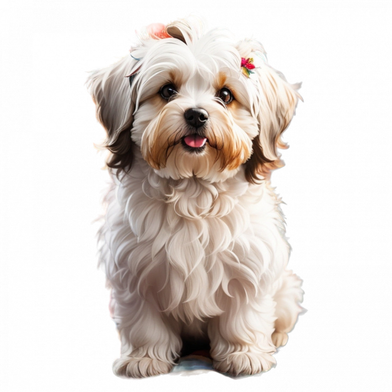 Set 3 bucati, Sticker decorativ, Catel havanez, Rezistent la apa, NO670, 6 cm, Multicolor