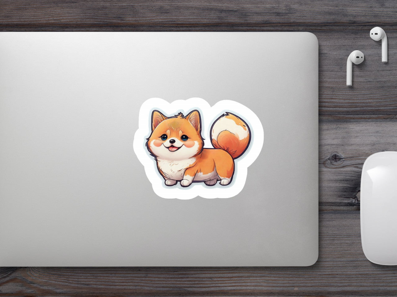 Set 3 bucati, Sticker decorativ, Catelus Shiba Inu, Rezistent la apa, NO2228, 6 cm, Multicolor