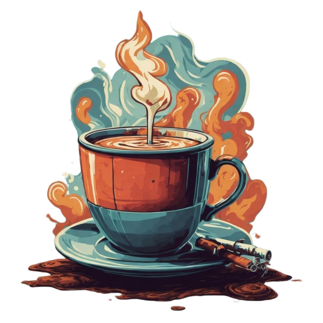 Set 3 bucati, Sticker decorativ, Ceasca de cafea, Rezistent la apa, NO2266, 6 cm, Multicolor