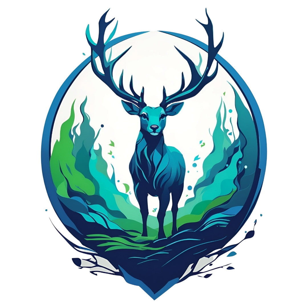 Set 3 bucati, Sticker decorativ, Cerb, Rezistent la apa, NO1622, 6 cm, Multicolor