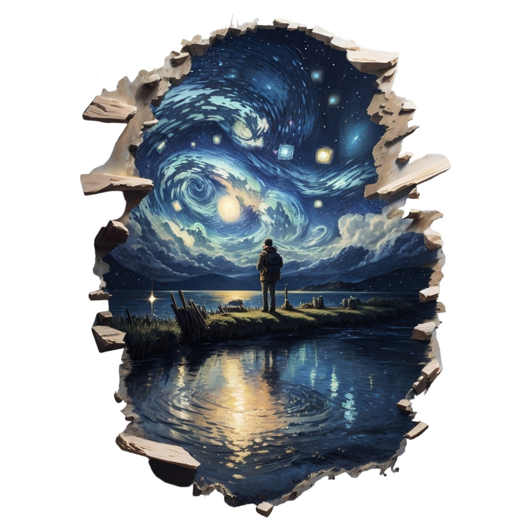 Set 3 bucati, Sticker decorativ, Cerul instelat, Rezistent la apa, NO1862, 6 cm, Multicolor