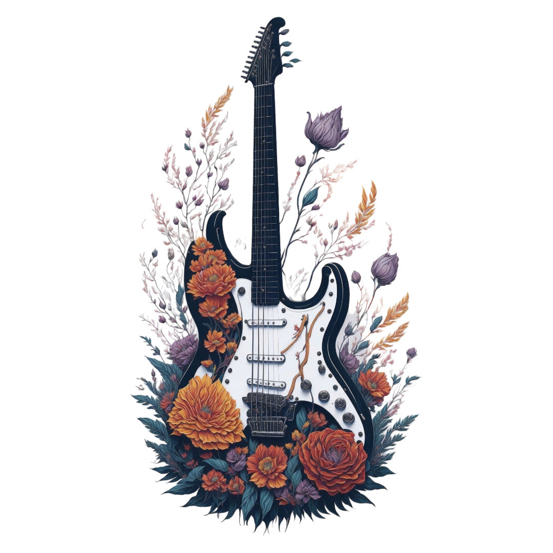 Set 3 bucati, Sticker decorativ, Chitara electrica, Rezistent la apa, NO1703, 6 cm, Multicolor