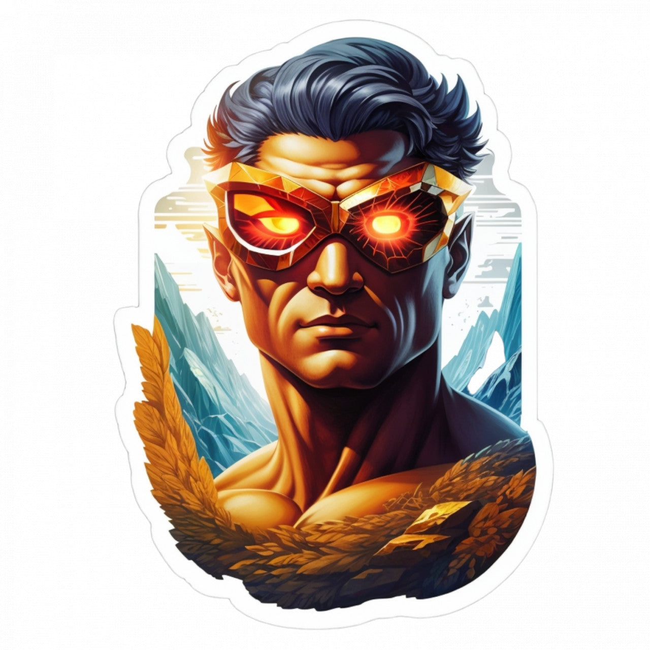 Set 3 bucati, Sticker decorativ, Ciclop cu ochelari, Rezistent la apa, NO438, 6 cm, Multicolor