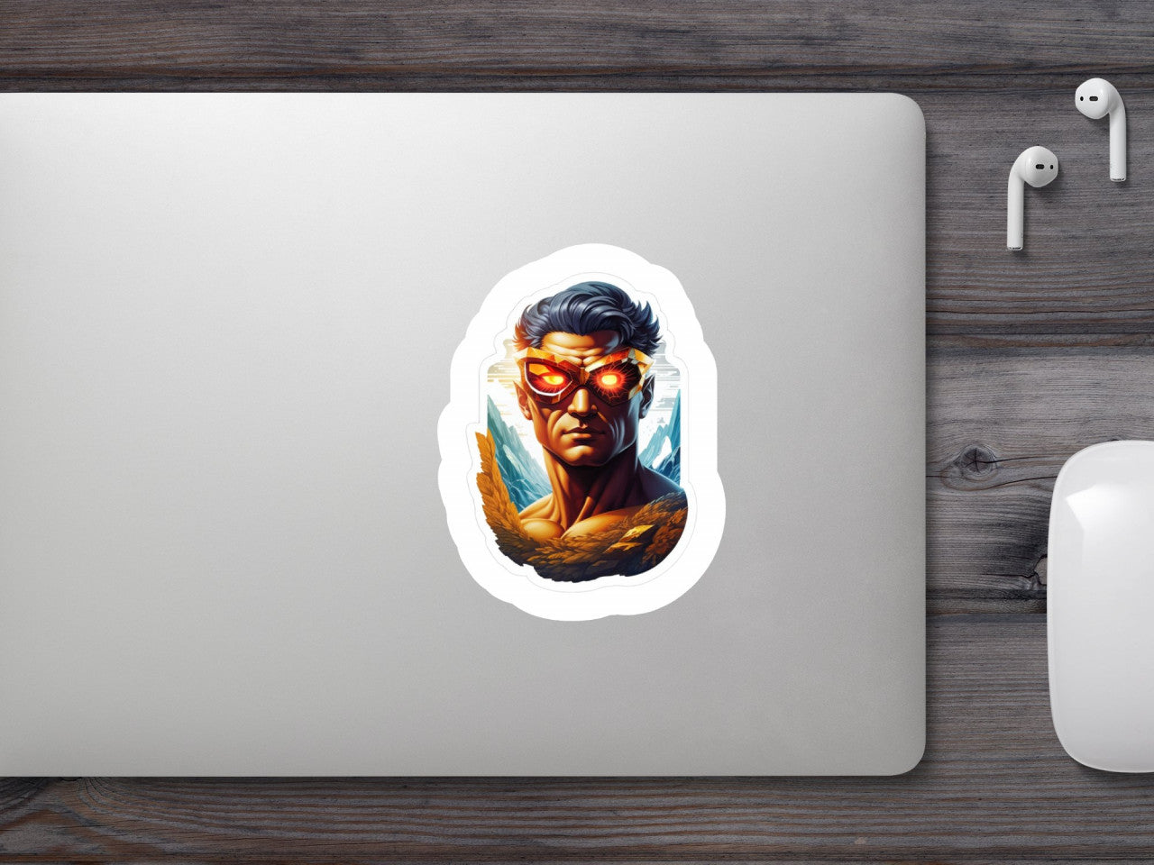 Set 3 bucati, Sticker decorativ, Ciclop cu ochelari, Rezistent la apa, NO438, 6 cm, Multicolor