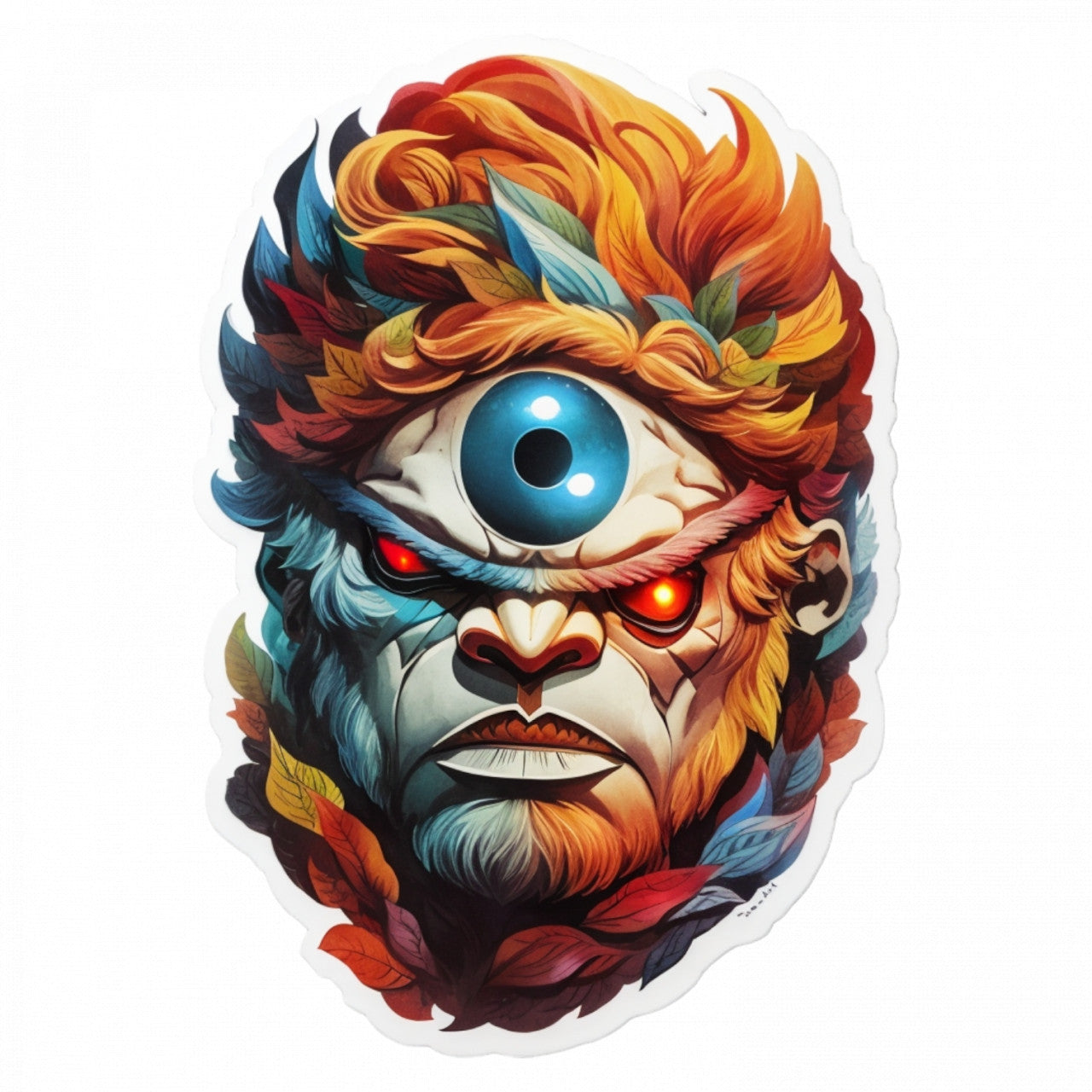 Set 3 bucati, Sticker decorativ, Ciclop personaj mitologic, Rezistent la apa, NO437, 6 cm, Multicolor