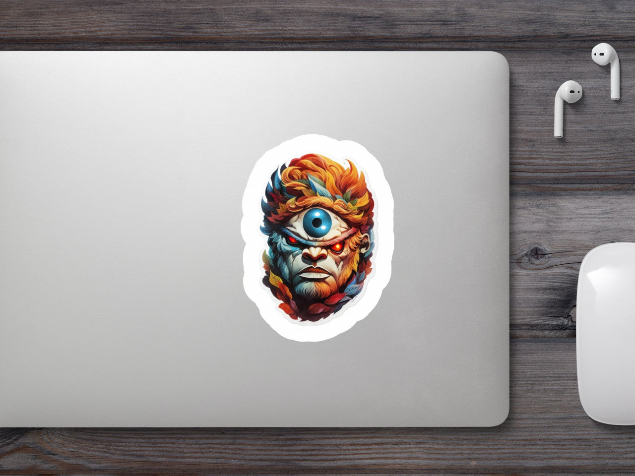 Set 3 bucati, Sticker decorativ, Ciclop personaj mitologic, Rezistent la apa, NO437, 6 cm, Multicolor