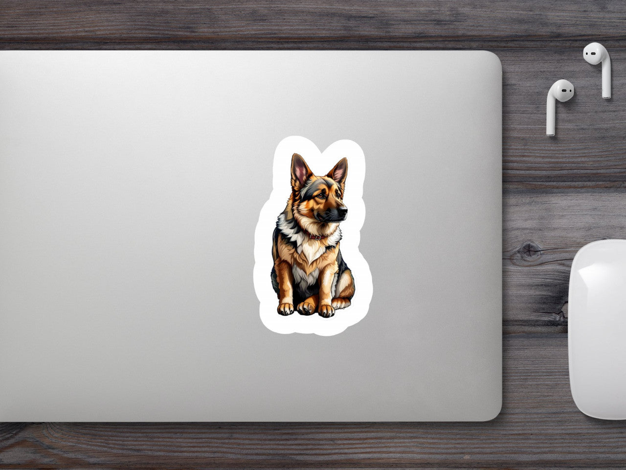 Set 3 bucati, Sticker decorativ, Ciobanesc german, Rezistent la apa, NO609, 6 cm, Multicolor