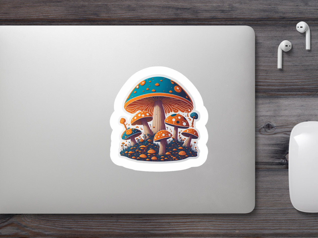 Set 3 bucati, Sticker decorativ, Ciuperca uriasa, Rezistent la apa, NO1471, 6 cm, Multicolor