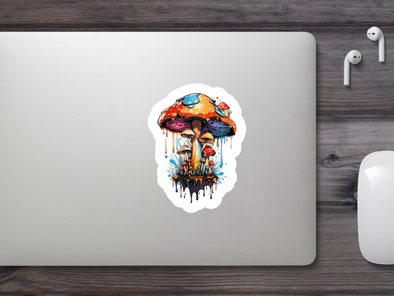 Set 3 bucati, Sticker decorativ, Ciuperca uriasa, Rezistent la apa, NO1801, 6 cm, Multicolor