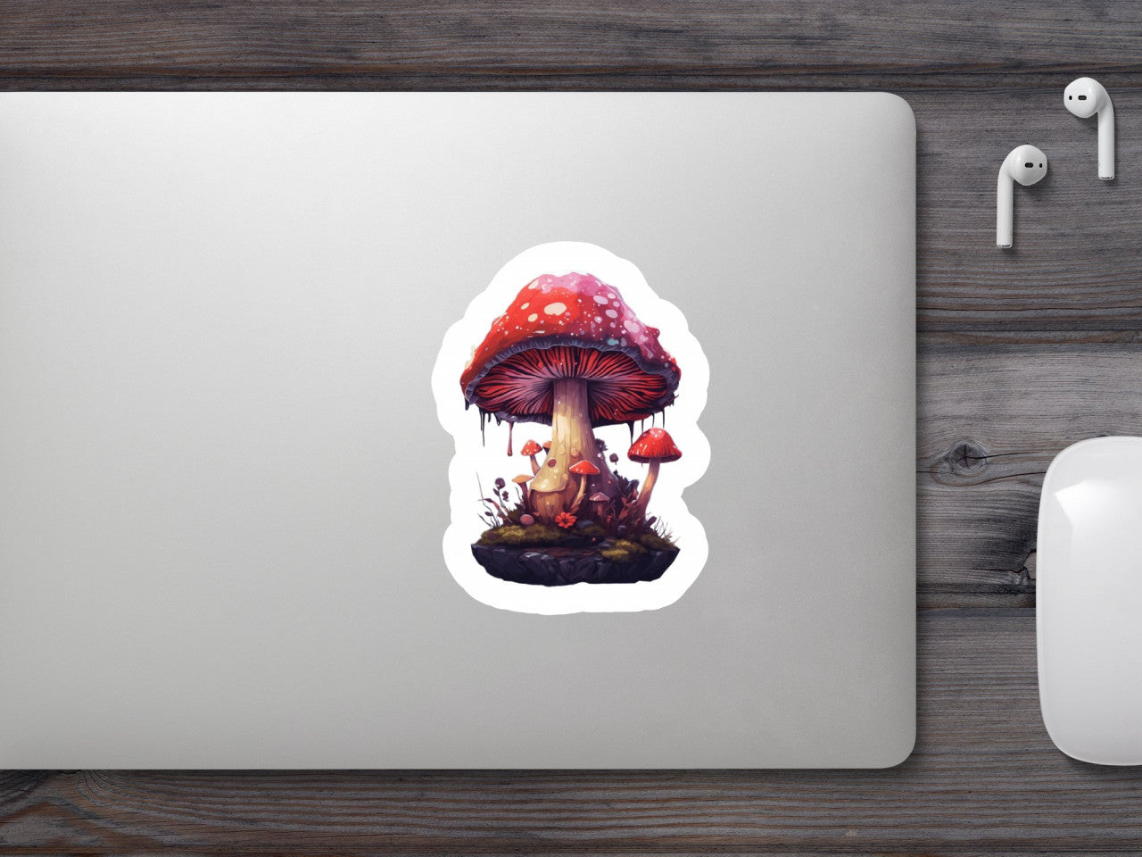 Set 3 bucati, Sticker decorativ, Ciupercute cu buline, Rezistent la apa, NO2261, 6 cm, Multicolor