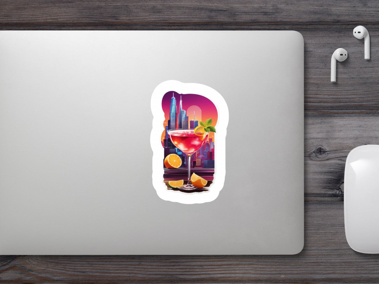 Set 3 bucati, Sticker decorativ, Cocktai cosmopolitan, Rezistent la apa, NO413, 6 cm, Multicolor