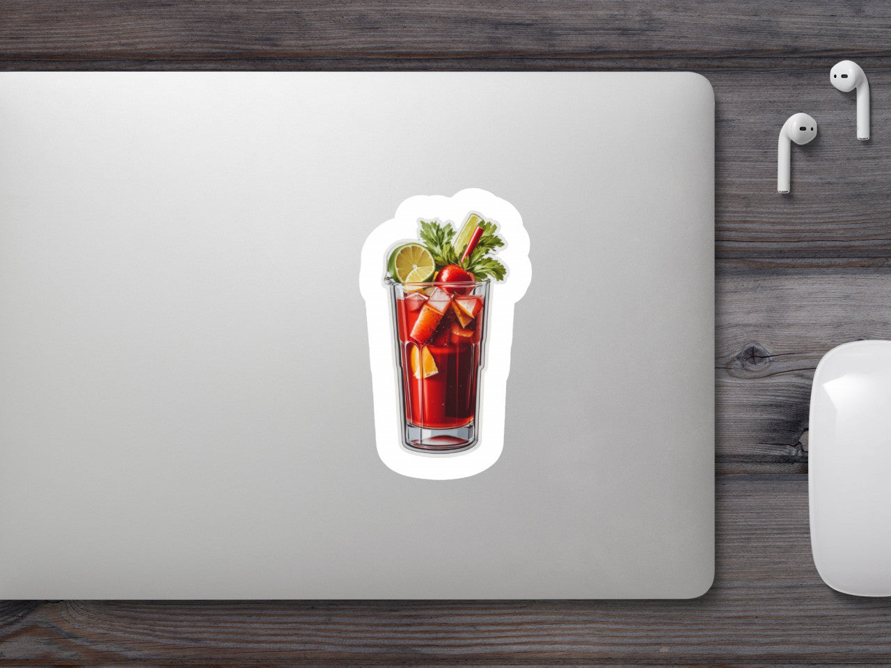 Set 3 bucati, Sticker decorativ, Cocktail bloody mary, Rezistent la apa, NO11, 6 cm, Multicolor