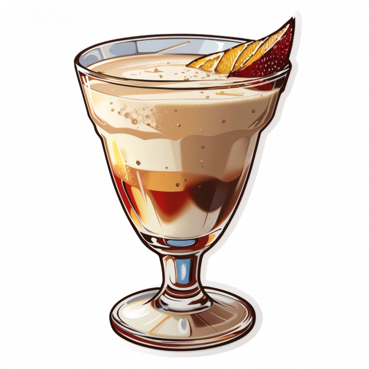 Set 3 bucati, Sticker decorativ, Cocktail cu coniac, Rezistent la apa, NO270, 6 cm, Multicolor