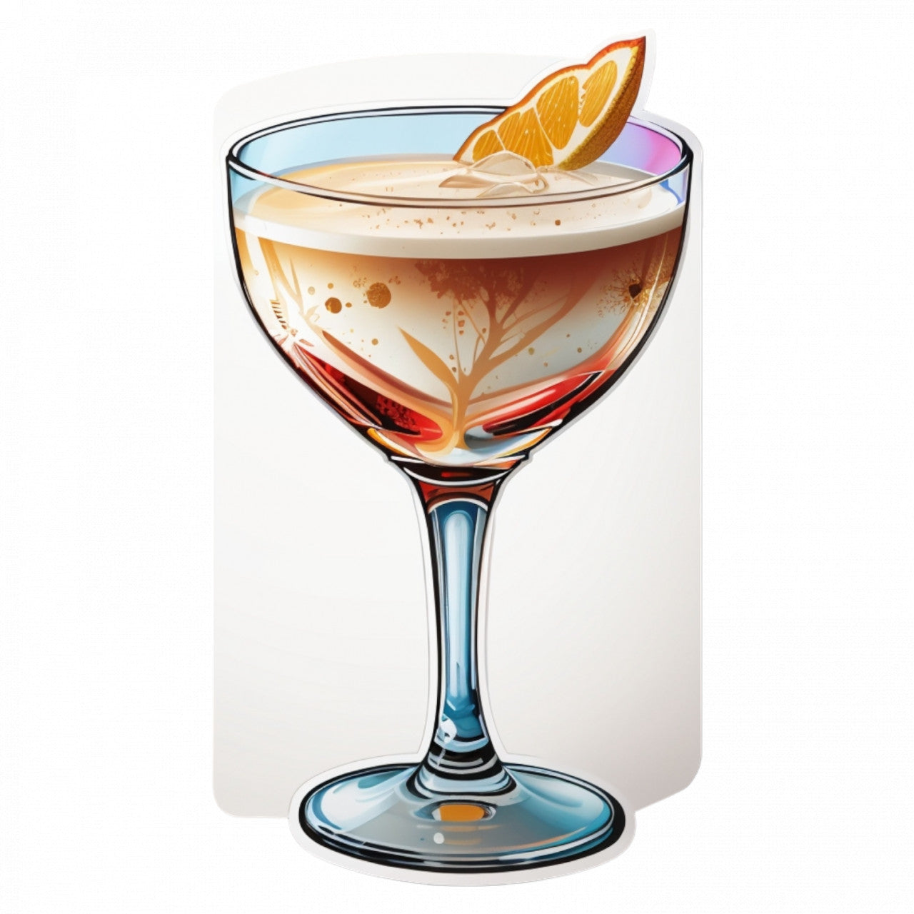 Set 3 bucati, Sticker decorativ, Cocktail cu coniac, Rezistent la apa, NO271, 6 cm, Multicolor