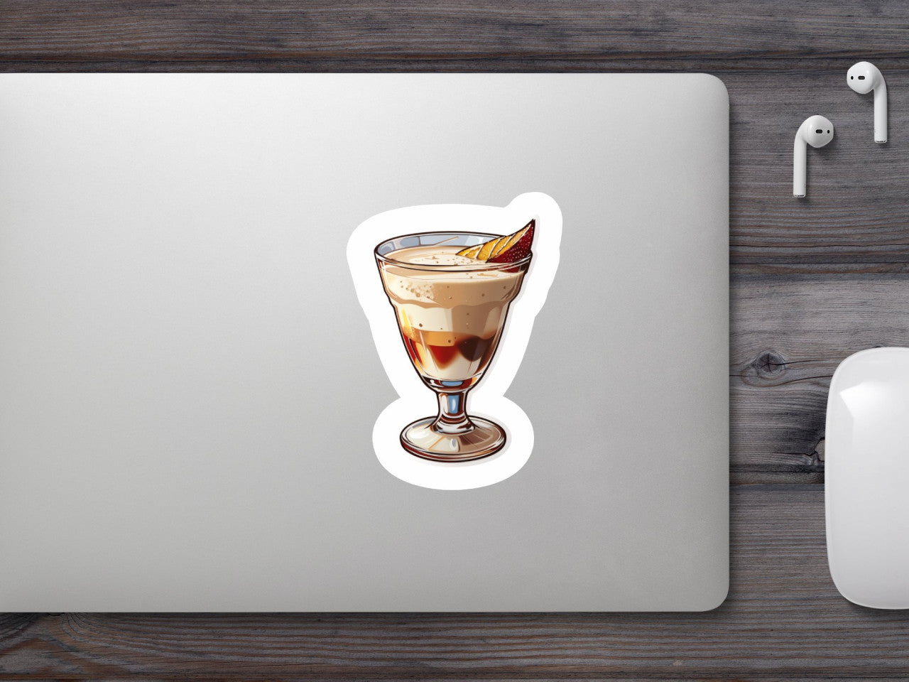 Set 3 bucati, Sticker decorativ, Cocktail cu coniac, Rezistent la apa, NO270, 6 cm, Multicolor