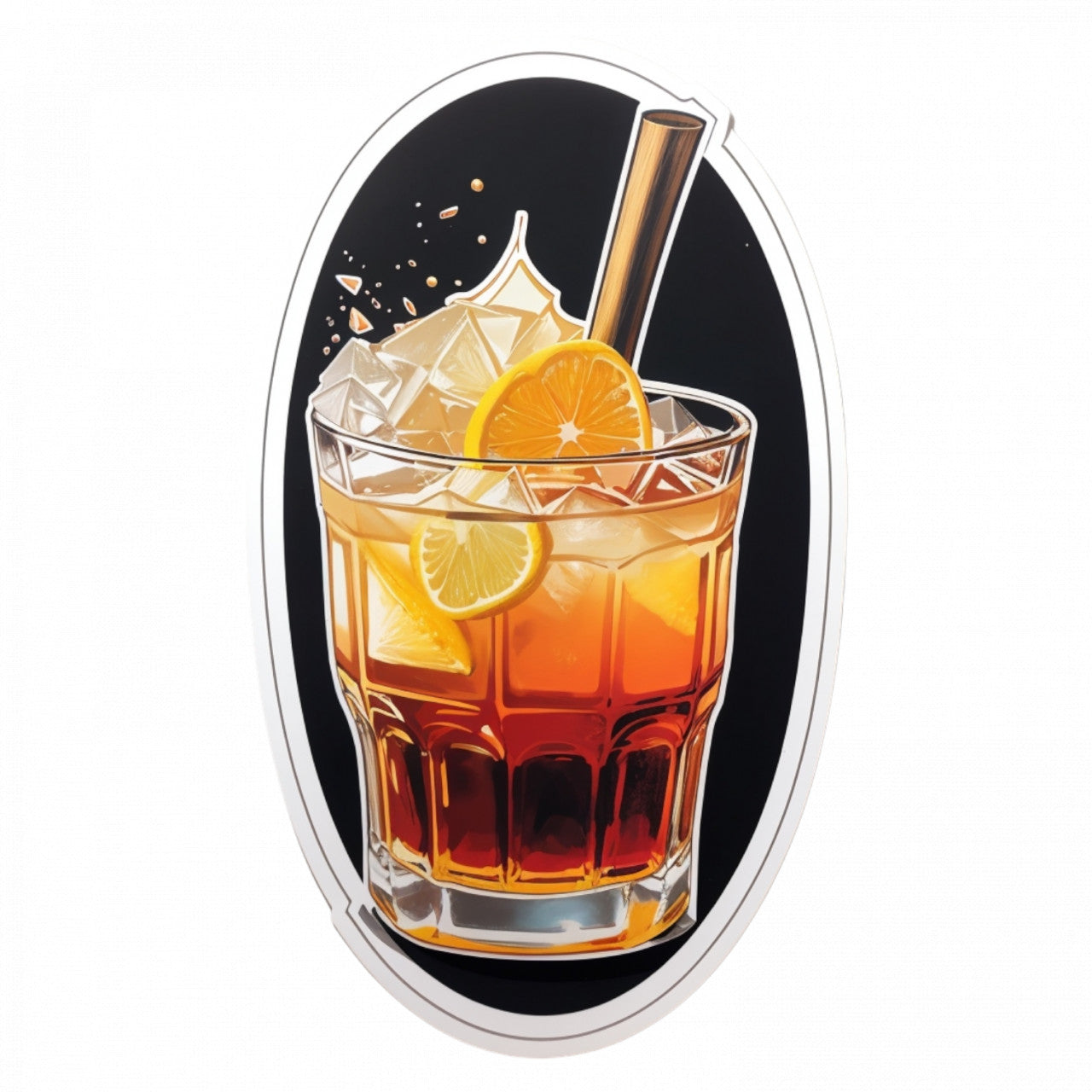 Set 3 bucati, Sticker decorativ, Cocktail cu rom, Rezistent la apa, NO718, 6 cm, Multicolor