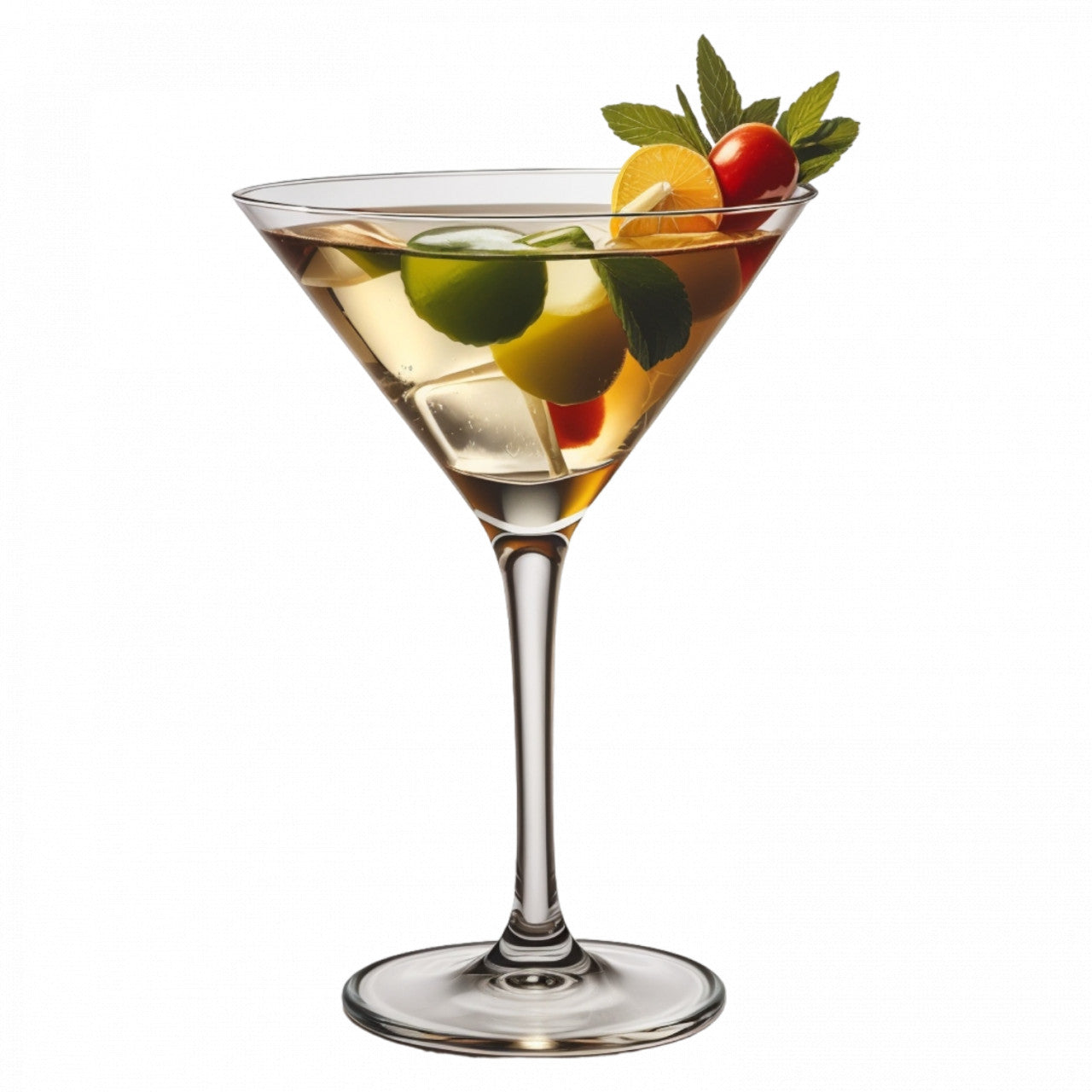 Set 3 bucati, Sticker decorativ, Cocktail dirty martini cu masline si menta, Rezistent la apa, NO485, 6 cm, Multicolor