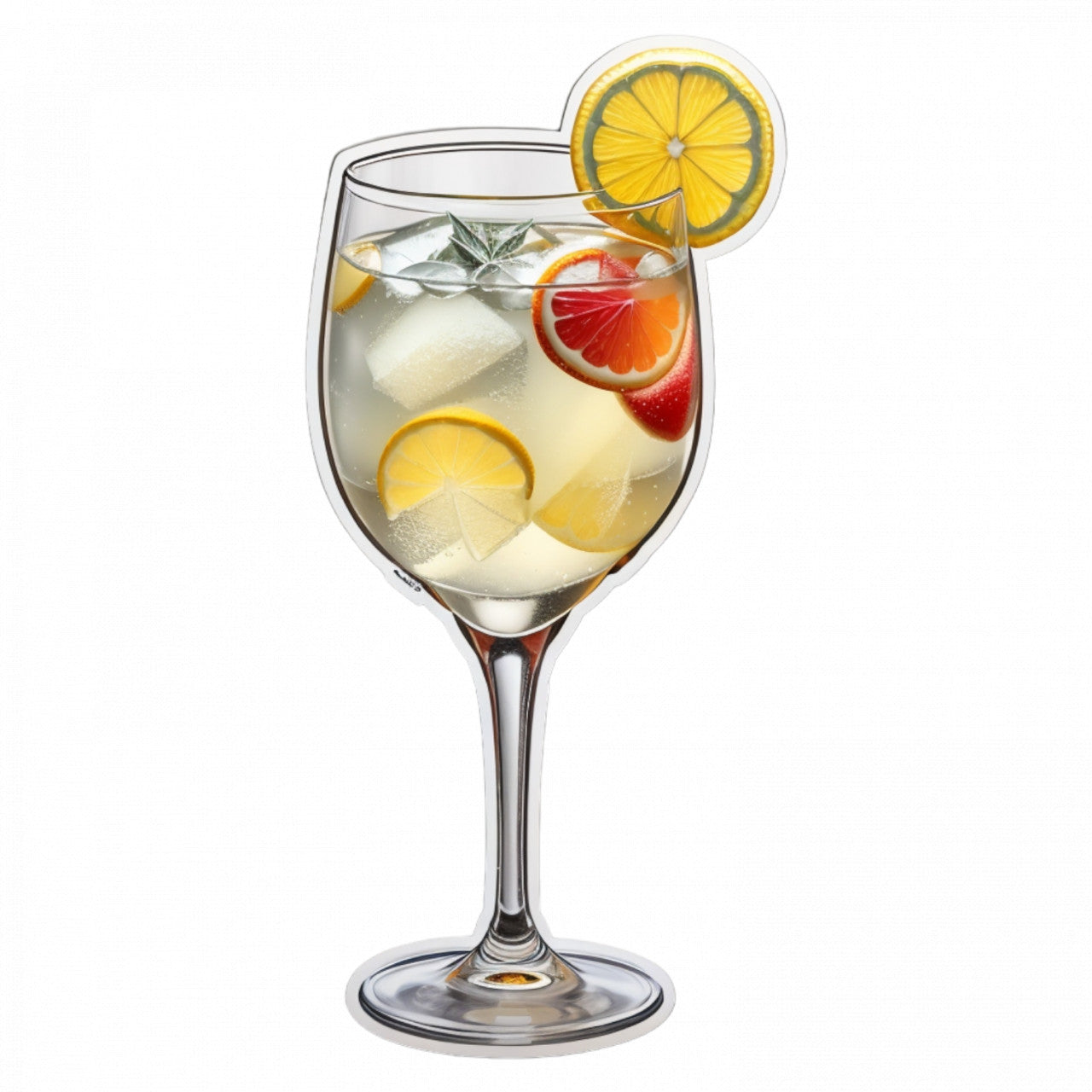 Set 3 bucati, Sticker decorativ, Cocktail frantuzesc, Rezistent la apa, NO576, 6 cm, Multicolor