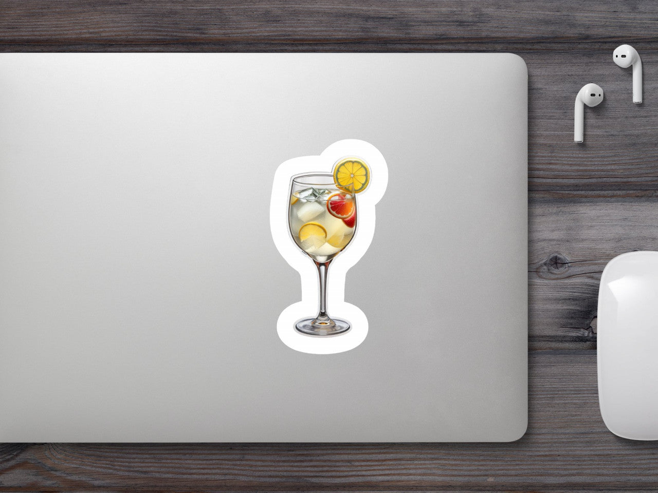 Set 3 bucati, Sticker decorativ, Cocktail frantuzesc, Rezistent la apa, NO576, 6 cm, Multicolor