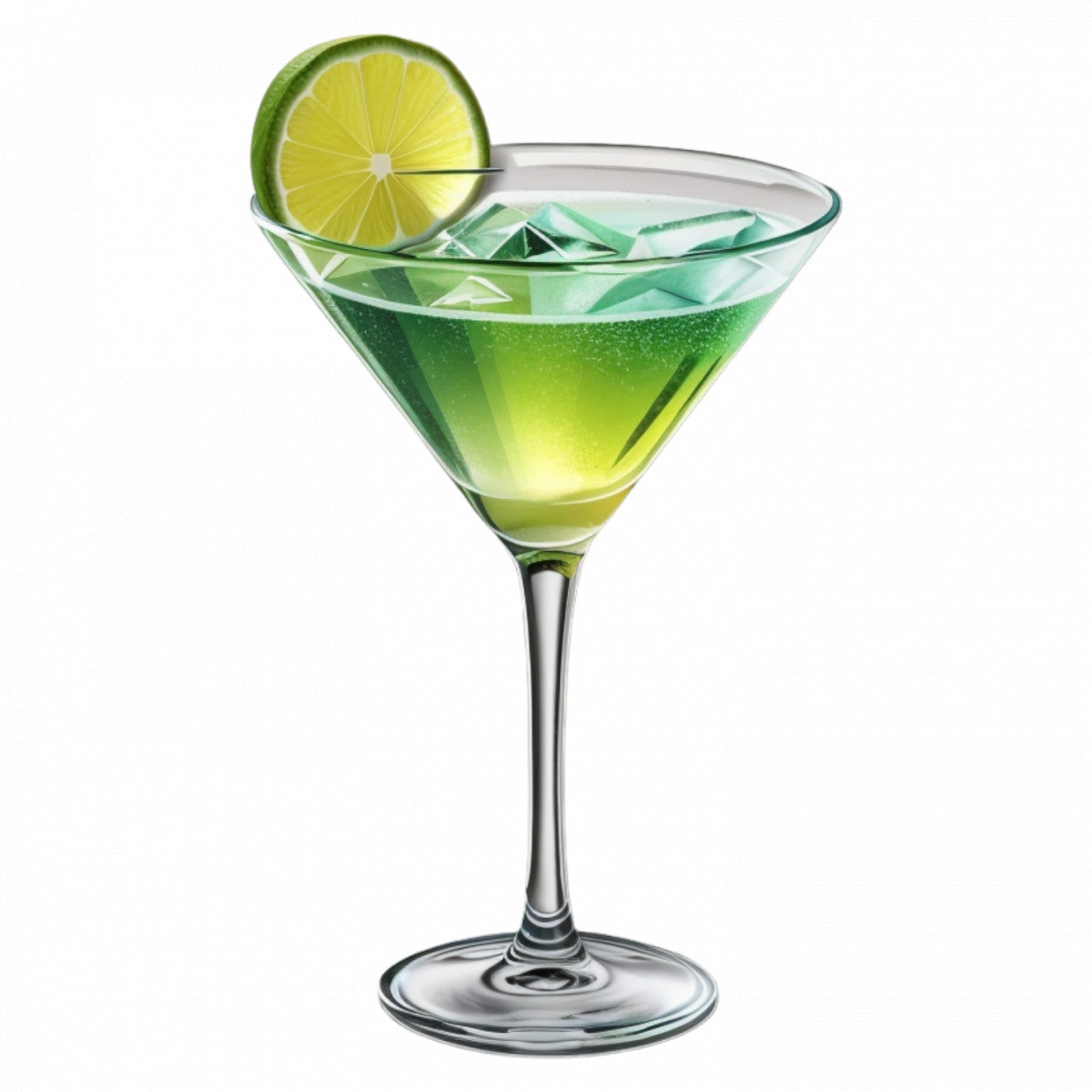 Set 3 bucati, Sticker decorativ, Cocktail gimlet, Rezistent la apa, NO626, 6 cm, Multicolor