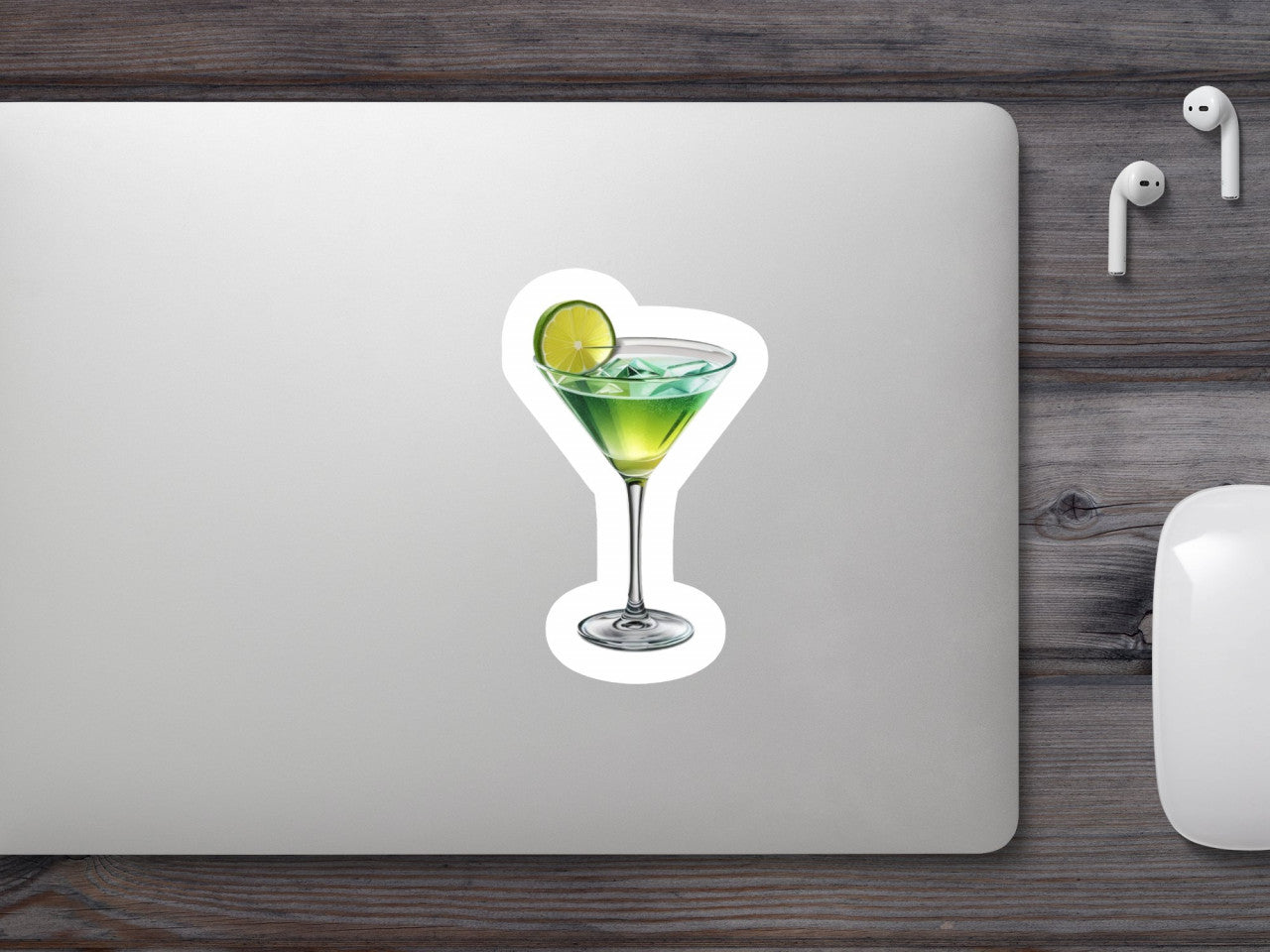 Set 3 bucati, Sticker decorativ, Cocktail gimlet, Rezistent la apa, NO626, 6 cm, Multicolor