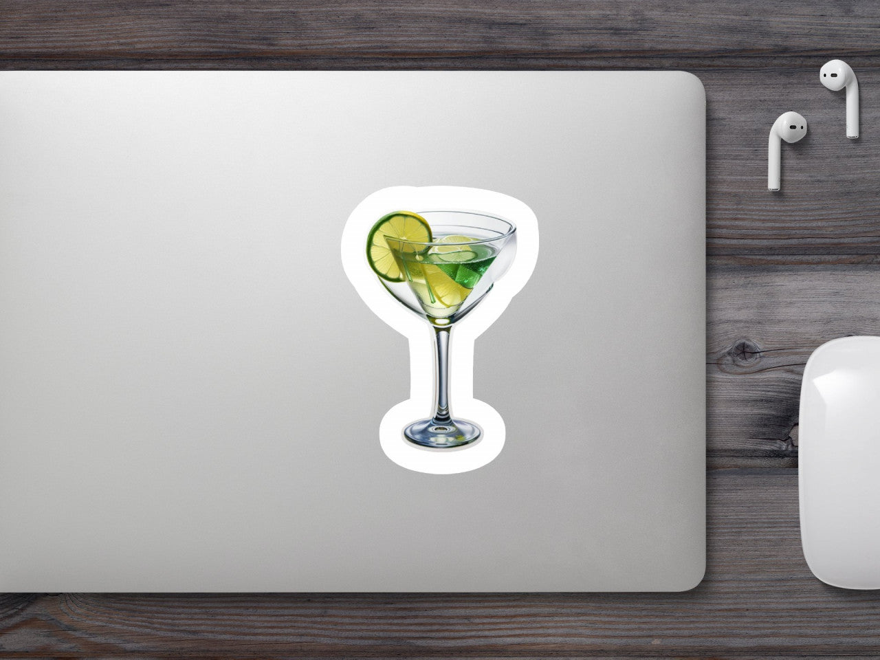 Set 3 bucati, Sticker decorativ, Cocktail gimlet, Rezistent la apa, NO627, 6 cm, Multicolor