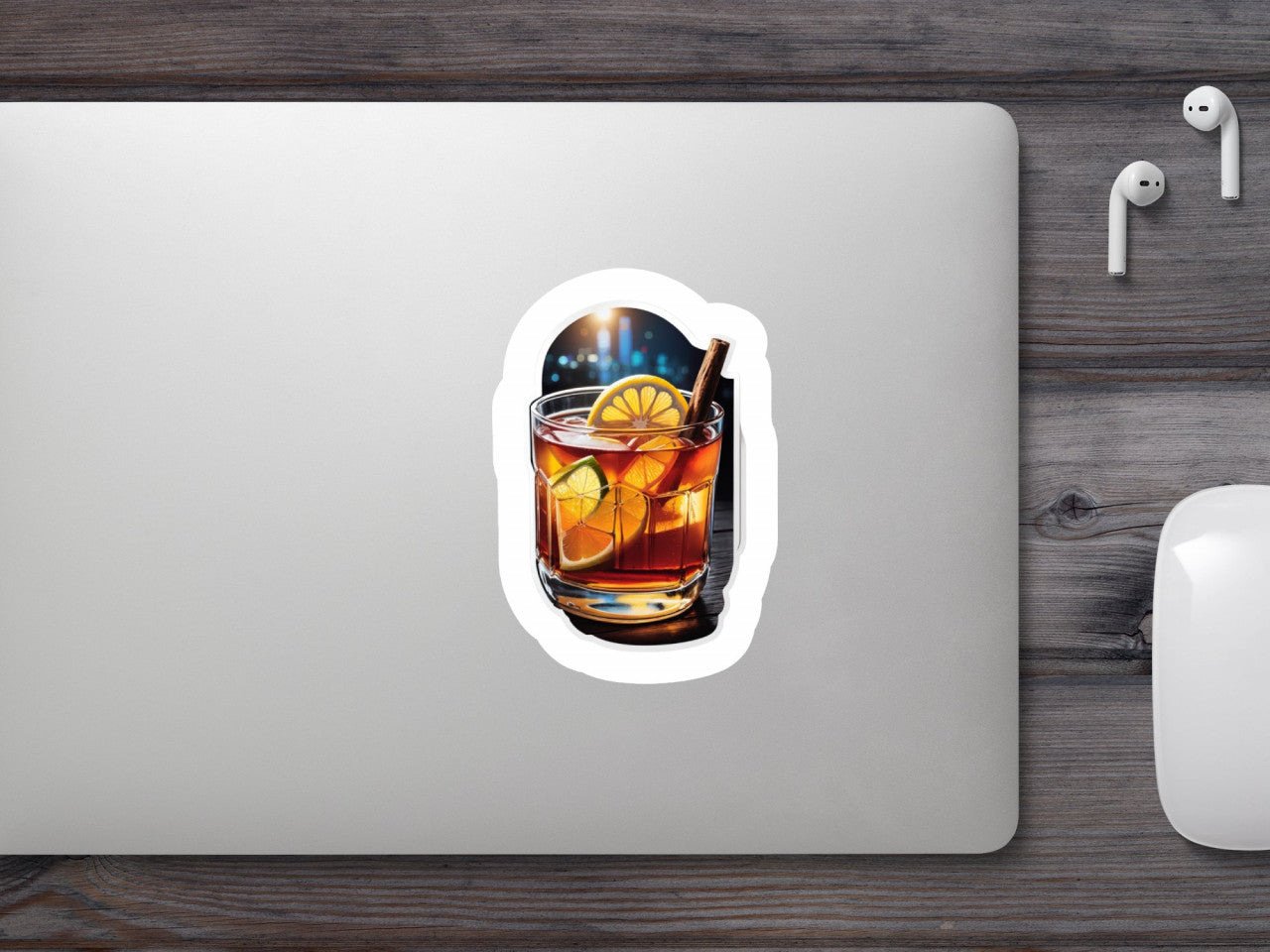 Set 3 bucati, Sticker decorativ, Cocktail hot toddy cu gheata, Rezistent la apa, NO722, 6 cm, Multicolor