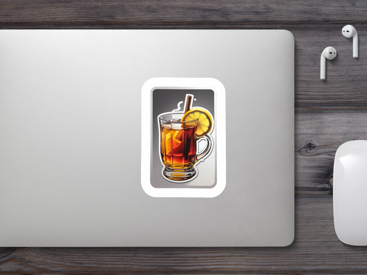 Set 3 bucati, Sticker decorativ, Cocktail hot toddy, Rezistent la apa, NO721, 6 cm, Multicolor