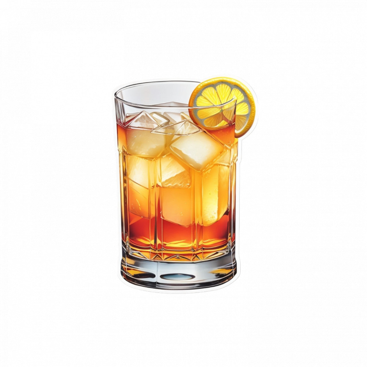 Set 3 bucati, Sticker decorativ, Cocktail whisky sour, Rezistent la apa, NO1374, 6 cm, Multicolor