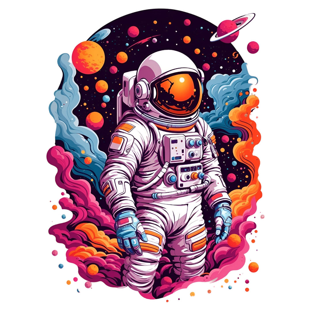 Set 3 bucati, Sticker decorativ, Cosmonaut, Rezistent la apa, NO1960, 6 cm, Multicolor