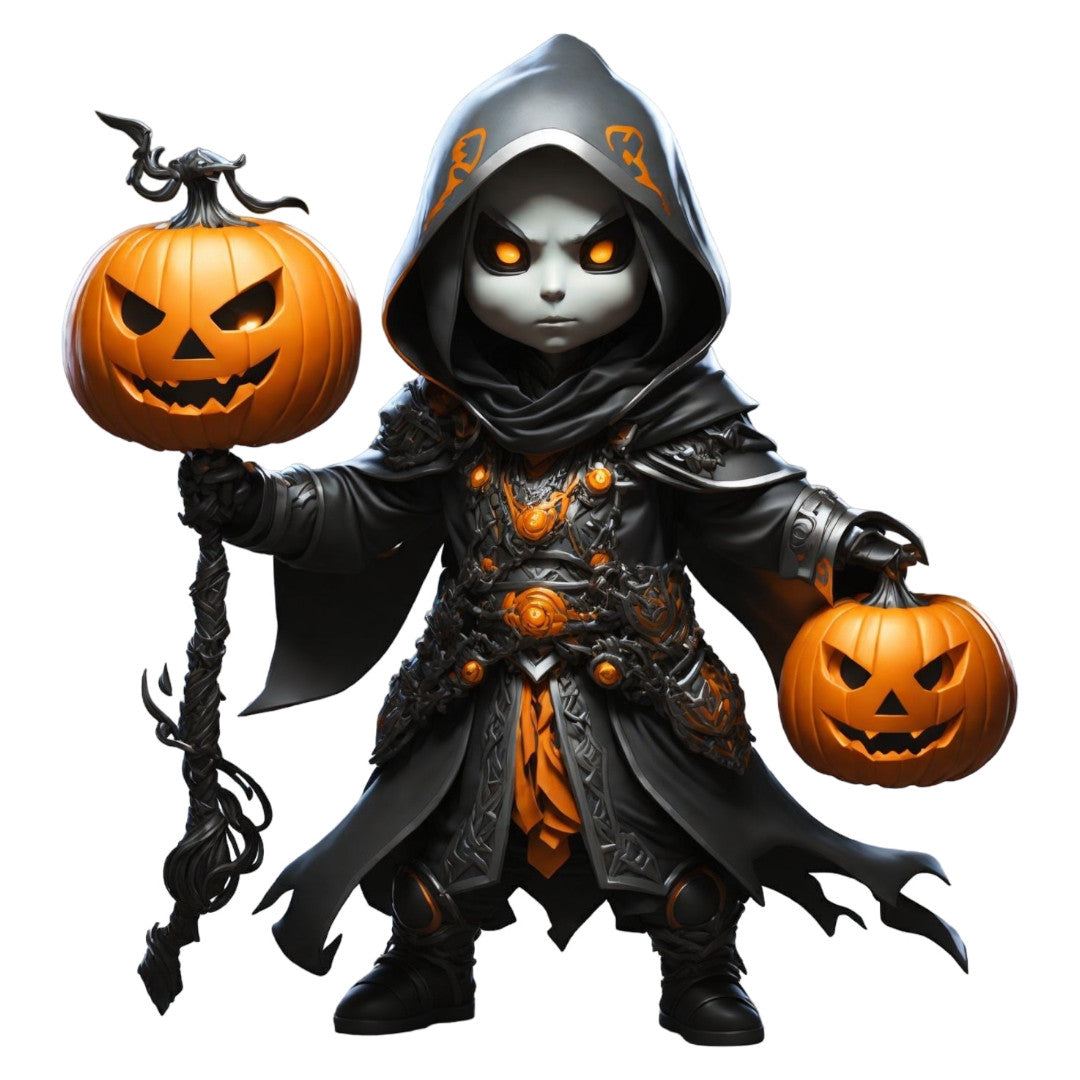 Set 3 bucati, Sticker decorativ, Costum cu gluga de halloween, Rezistent la apa, NO2272, 6 cm, Multicolor