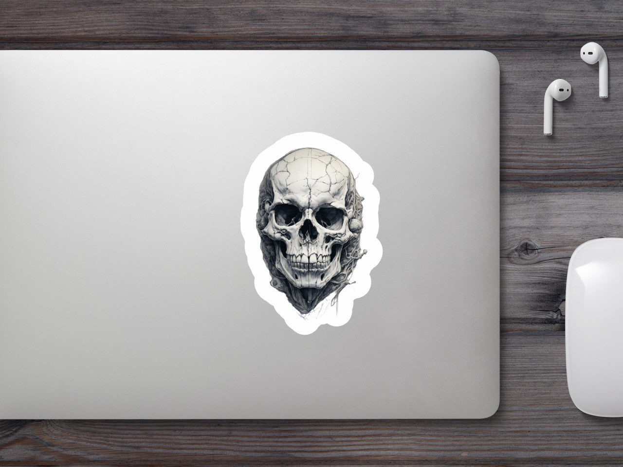 Set 3 bucati, Sticker decorativ, Craniu crapat, Rezistent la apa, NO2295, 6 cm, Multicolor