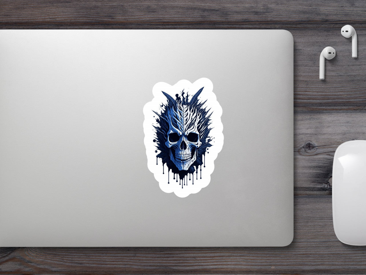 Set 3 bucati, Sticker decorativ, Craniu cu coarne, Rezistent la apa, NO1711, 6 cm, Multicolor