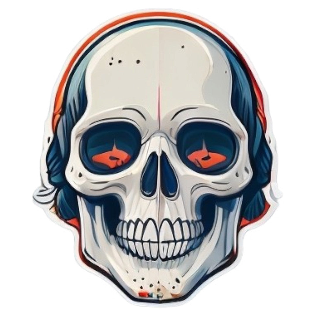 Set 3 bucati, Sticker decorativ, Craniu cu par lung, Rezistent la apa, NO2243, 6 cm, Multicolor