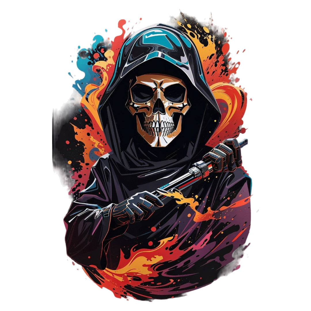 Set 3 bucati, Sticker decorativ, Craniu in razboi, Rezistent la apa, NO1732, 6 cm, Multicolor