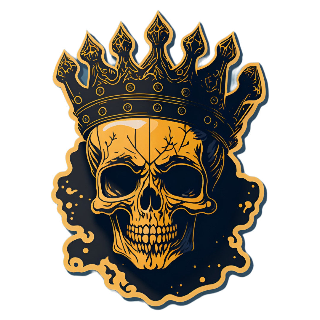 Set 3 bucati, Sticker decorativ, Craniul regelui, Rezistent la apa, NO1585, 6 cm, Multicolor